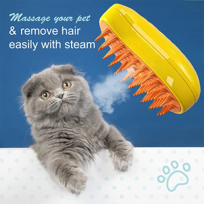 PurrfectSteam™ 3-in-1 Pet Grooming Brush: Steam, Massage & Detangle